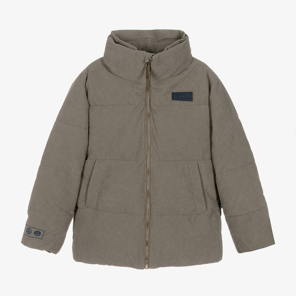 Molo - Teen Boys Green Corduroy Hooded Jacket | Childrensalon