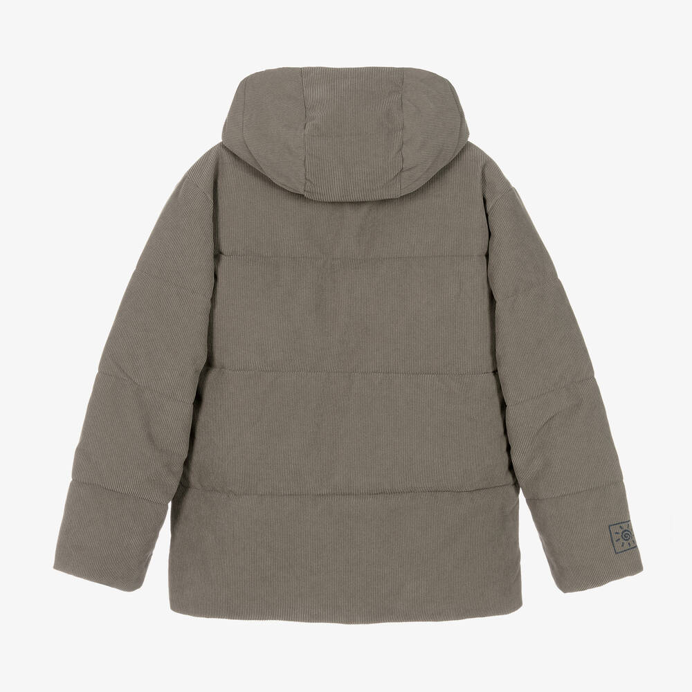 Molo-Teen Boys Green Corduroy Hooded Jacket | Childrensalon Outlet