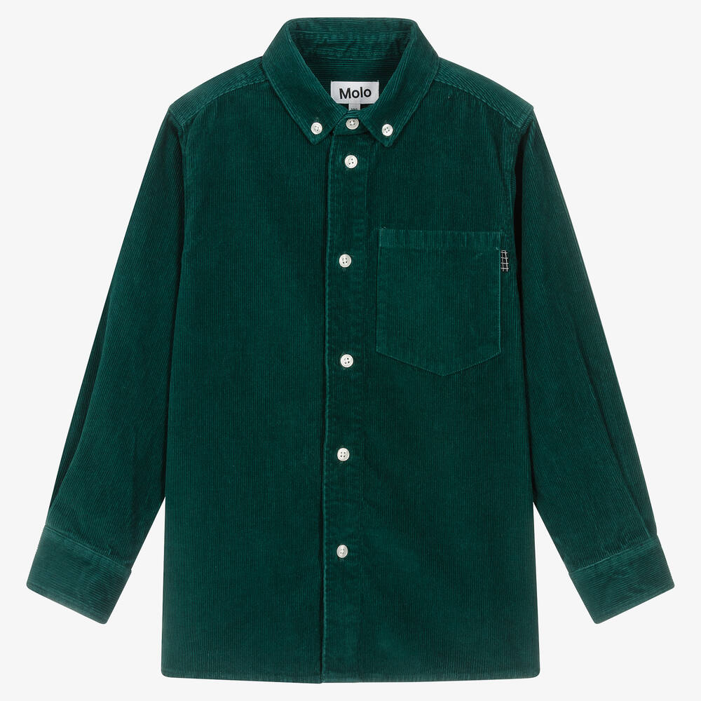 Molo - قميص قطن كوردروي لون أخضر تينز ولادي | Childrensalon