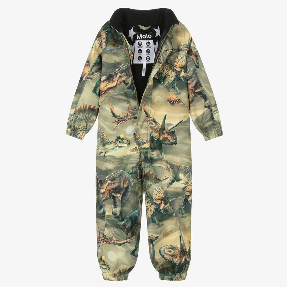 Molo-Teen Boys Green Dinosaur Snowsuit | Childrensalon Outlet