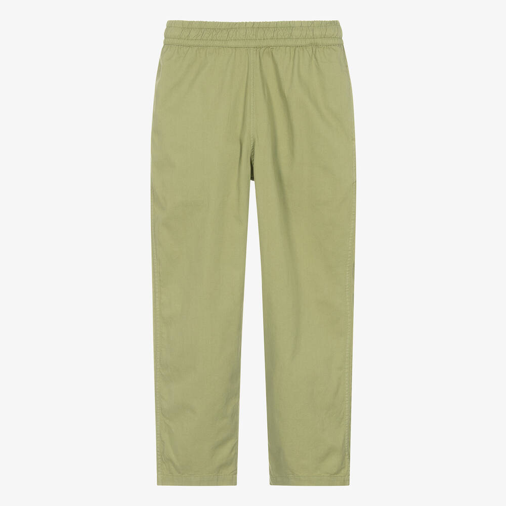 Molo-Teen Boys Green Organic Cotton Trousers | Childrensalon Outlet