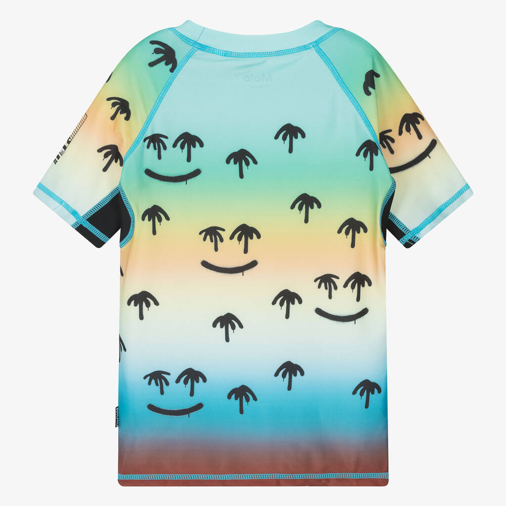 Molo-Teen Boys Green Palm Spray Swim Top (UPF50+) | Childrensalon Outlet