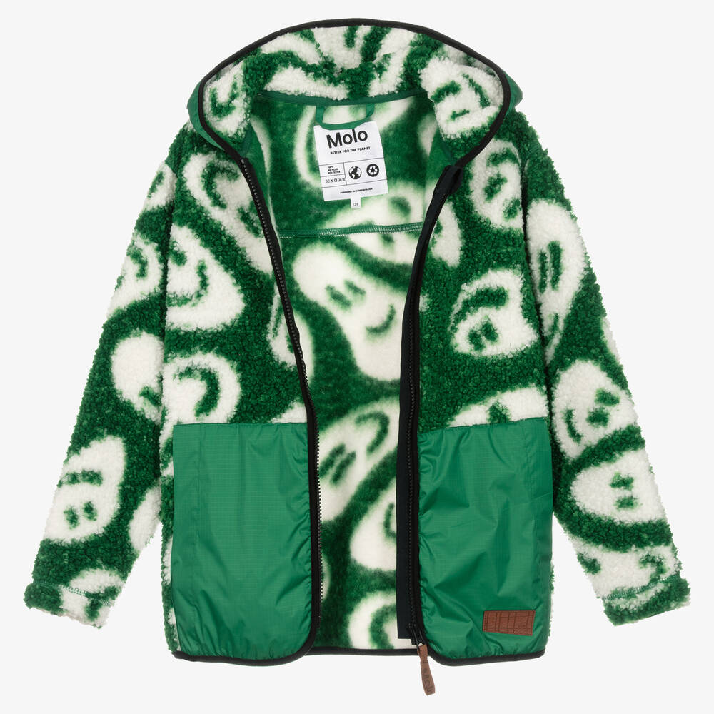 Molo-Зеленая флисовая куртка со смайлами | Childrensalon Outlet