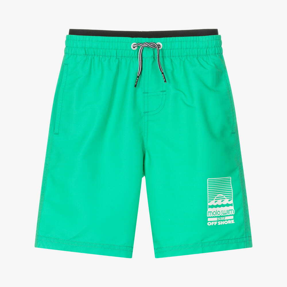Molo - Teen Boys Green Swim Shorts (UPF 50+) | Childrensalon
