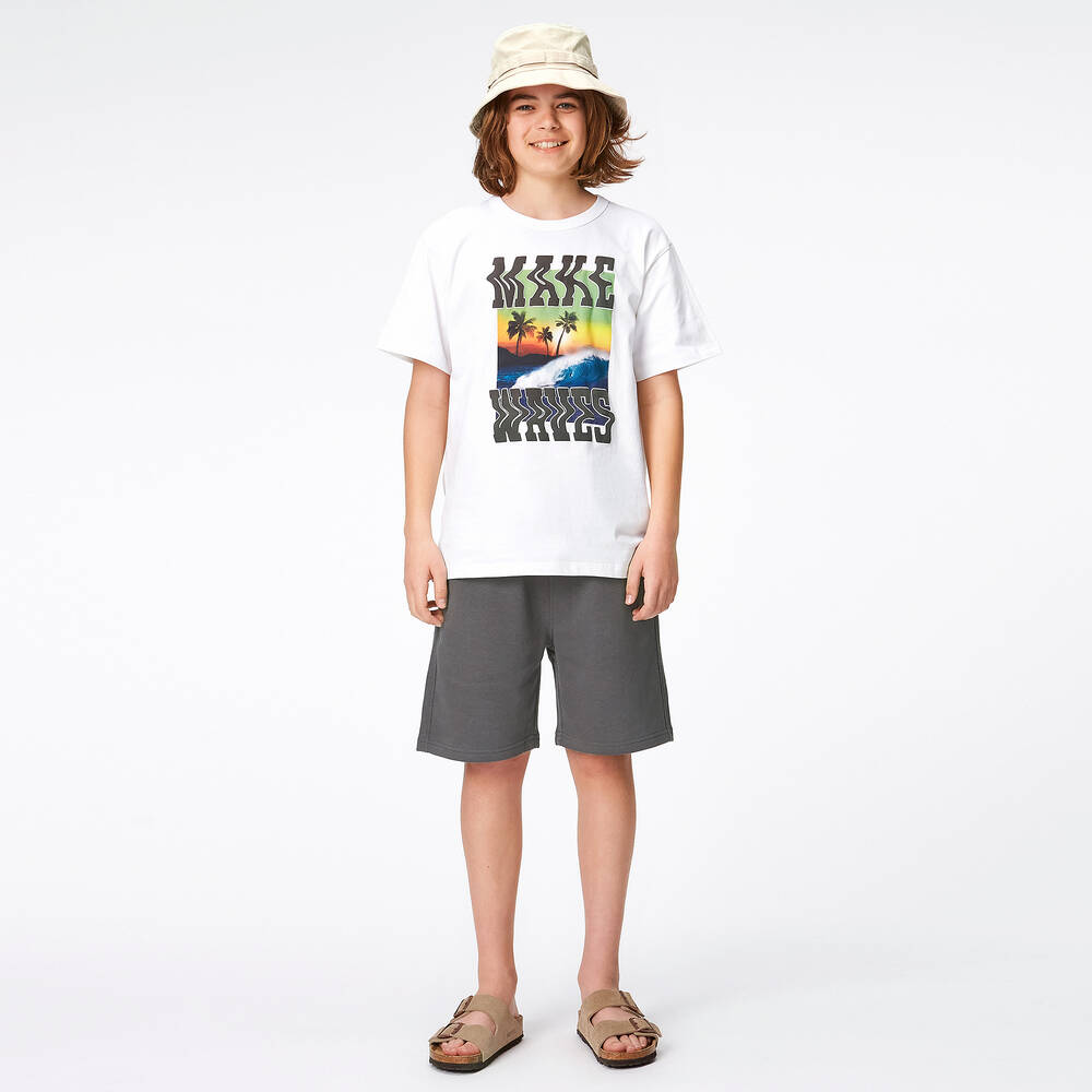 Molo-Teen Boys Grey Cotton Jersey Shorts | Childrensalon Outlet