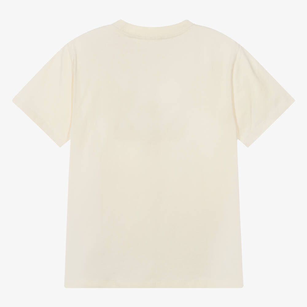 Molo-Teen Boys Ivory Cotton Tiger T-Shirt | Childrensalon Outlet