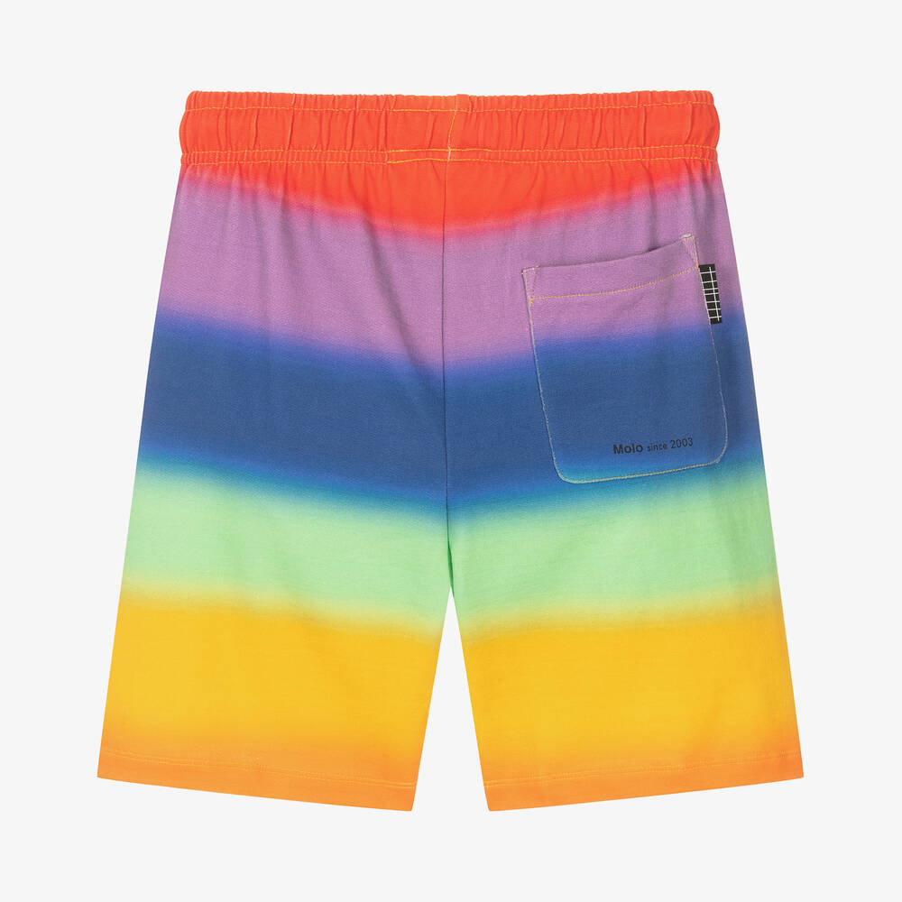 Molo-Teen Boys Organic Cotton Rainbow Shorts | Childrensalon Outlet