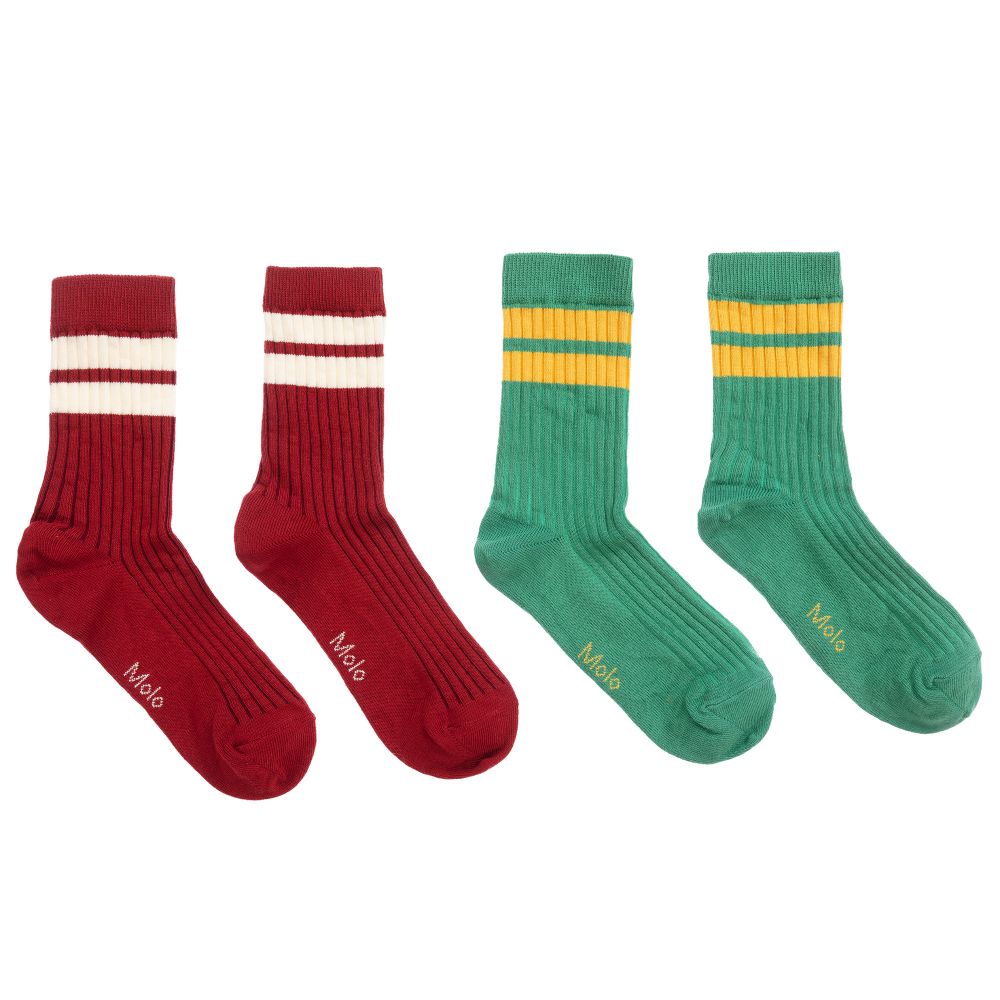 Molo - Teen Boys Red Socks (2 Pairs) | Childrensalon