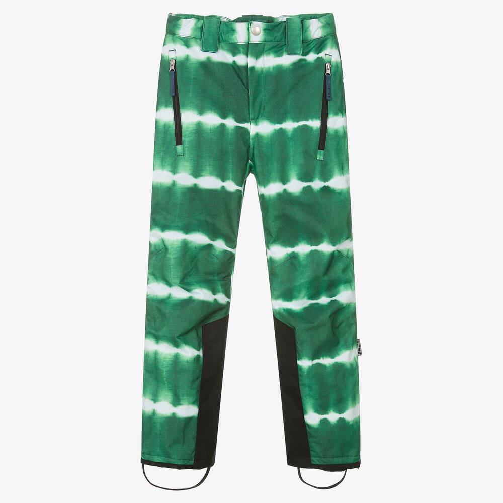 Molo - Pantalon de ski vert rayé tie & dye | Childrensalon