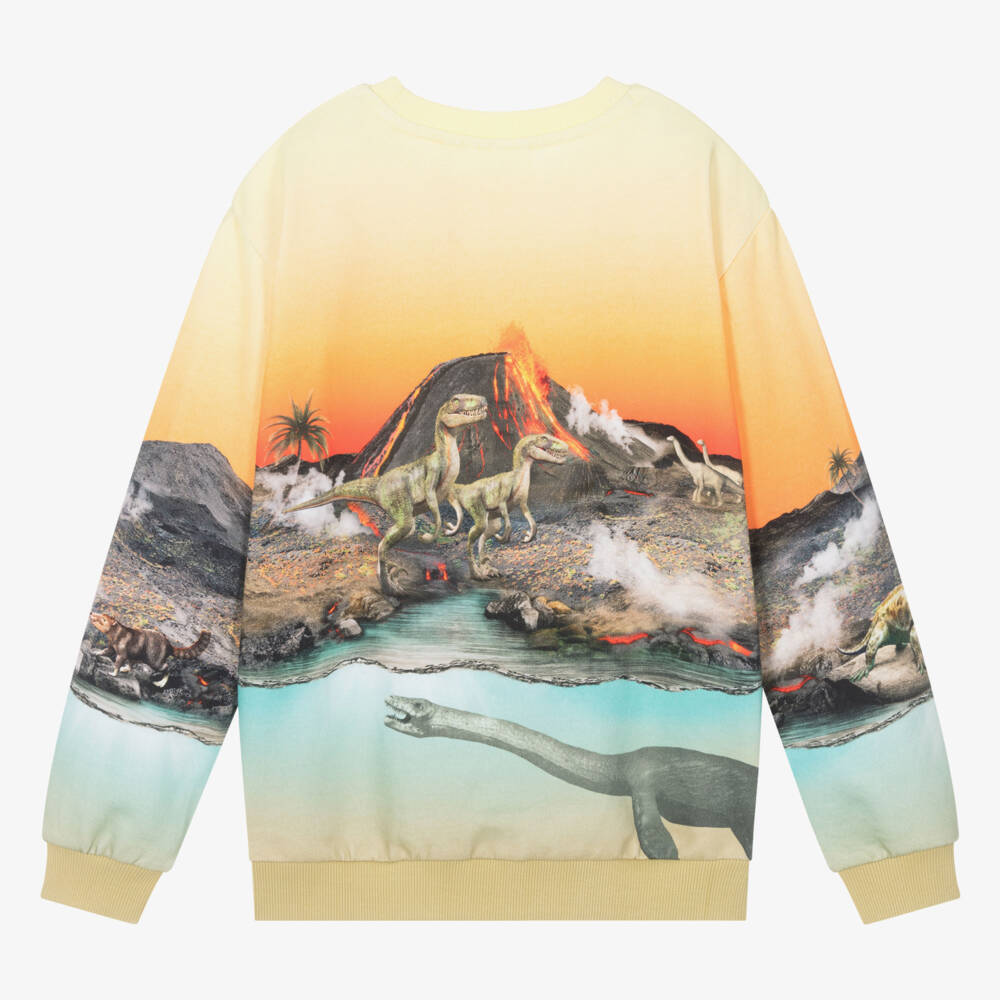 Molo-Teen Boys Yellow Cotton Dinosaur Sweatshirt | Childrensalon Outlet