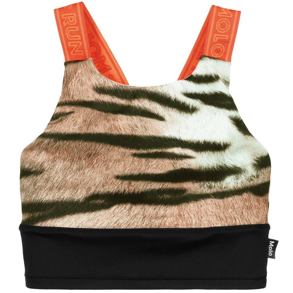 Molo - Braunes Teen Kurztop mit Tiger-Print | Childrensalon