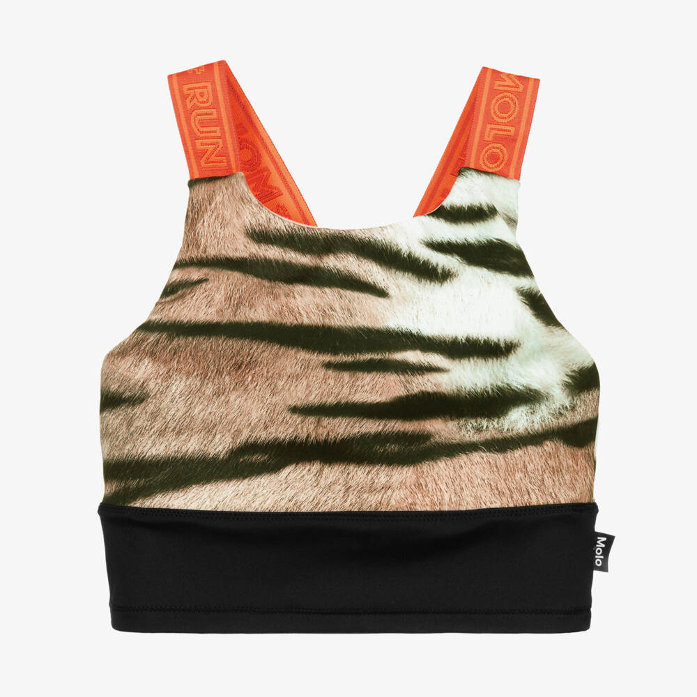 Molo-Teen Brown Tiger Crop Top | Childrensalon Outlet