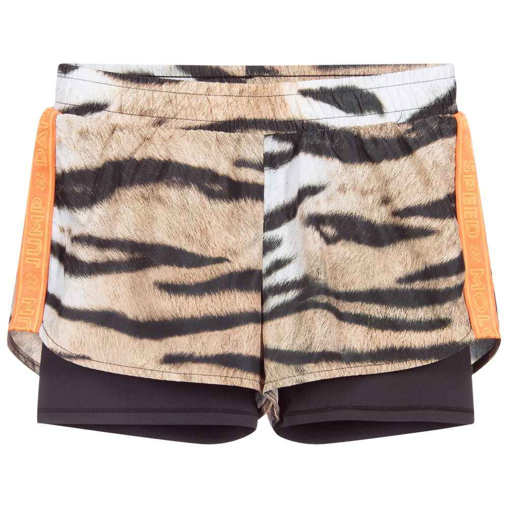 Molo - Teen Brown Tiger Shorts | Childrensalon