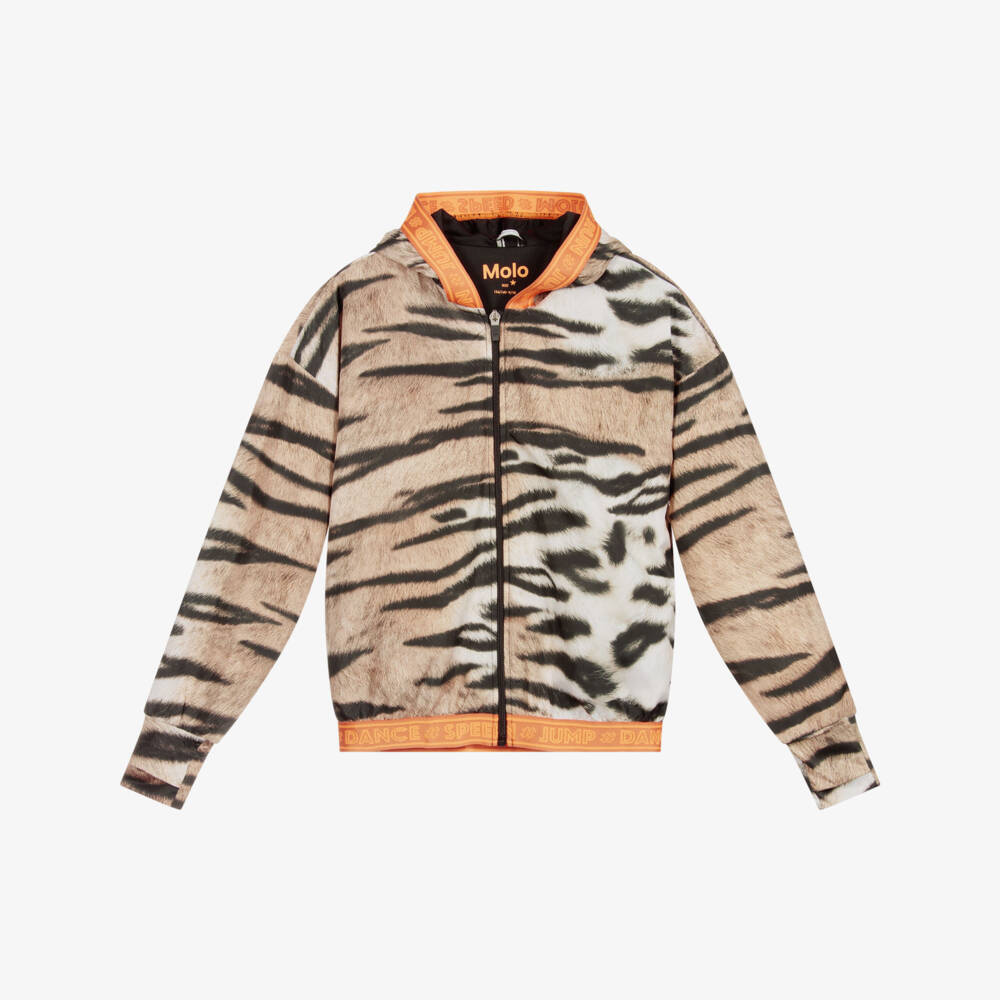 Molo-Teen Brown Tiger Zip-Up Top  | Childrensalon Outlet