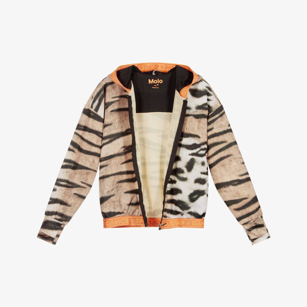 Molo-Teen Brown Tiger Zip-Up Top | Childrensalon Outlet