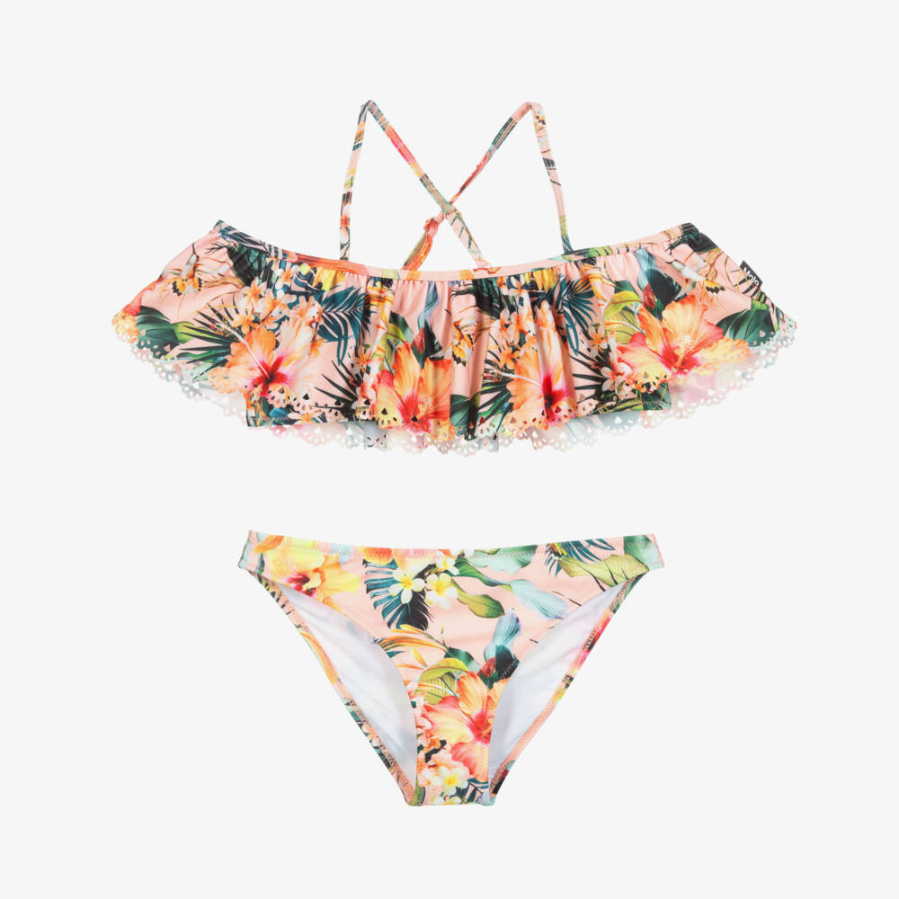 Molo-مايو بيكيني لون زهري بطبعة ورود (UPF50+) | Childrensalon Outlet