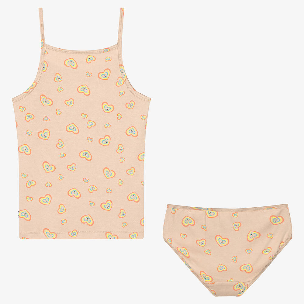 مولو-طقم توب فيست وسروال داخلي قطن عضوي لون بيج | Childrensalon Outlet