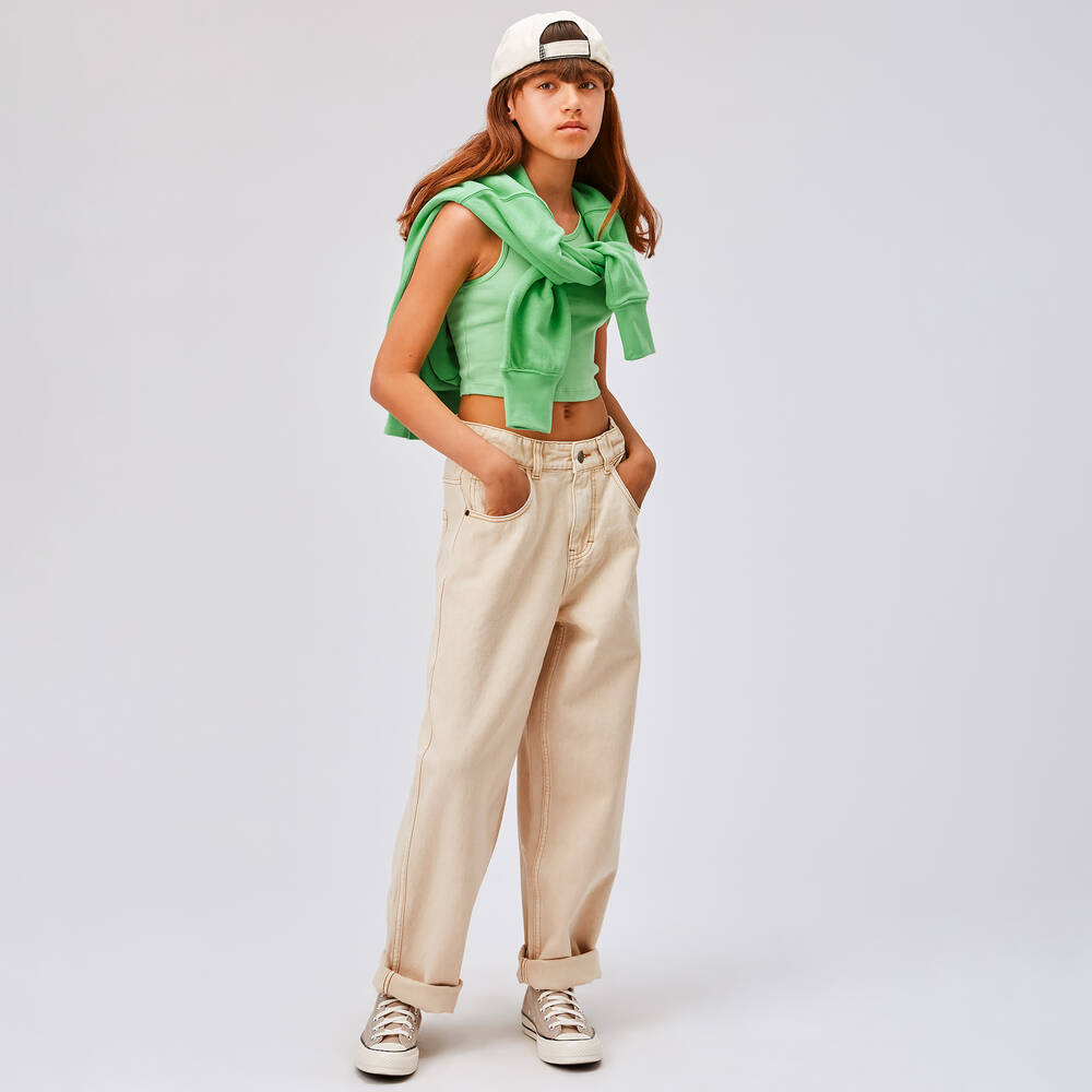 Molo-جينز تينز بناتي قطن عضوي دنيم لون بيج فاتح | Childrensalon Outlet