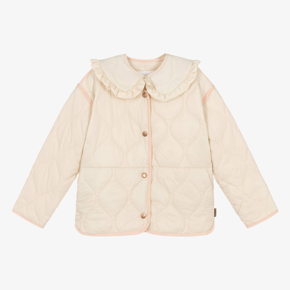 Molo-Teen Girls Beige Frill Collar Jacket | Childrensalon Outlet