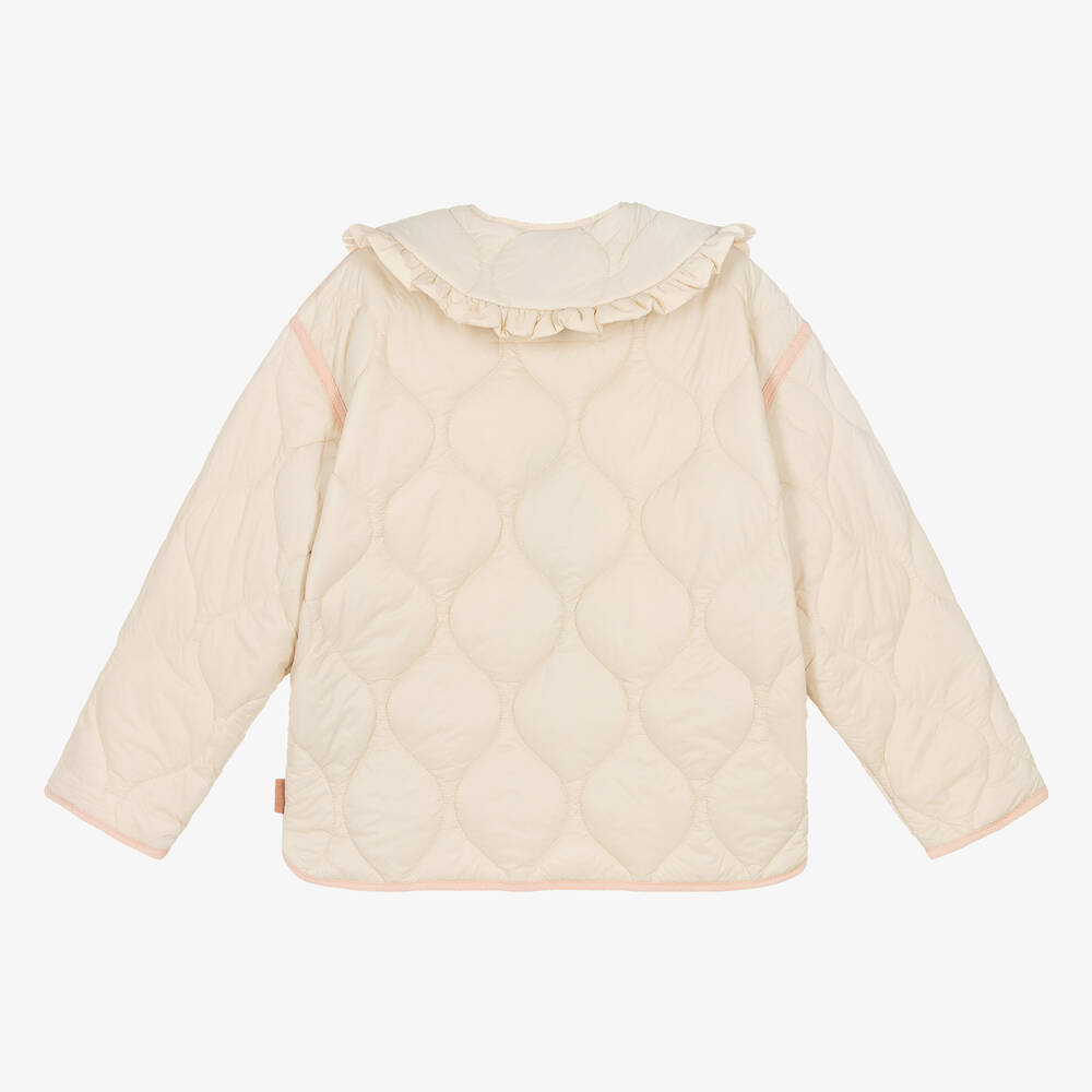 Molo-Teen Girls Beige Frill Collar Jacket | Childrensalon Outlet