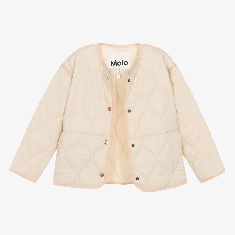 Molo-Teen Girls Beige Frill Collar Jacket | Childrensalon Outlet