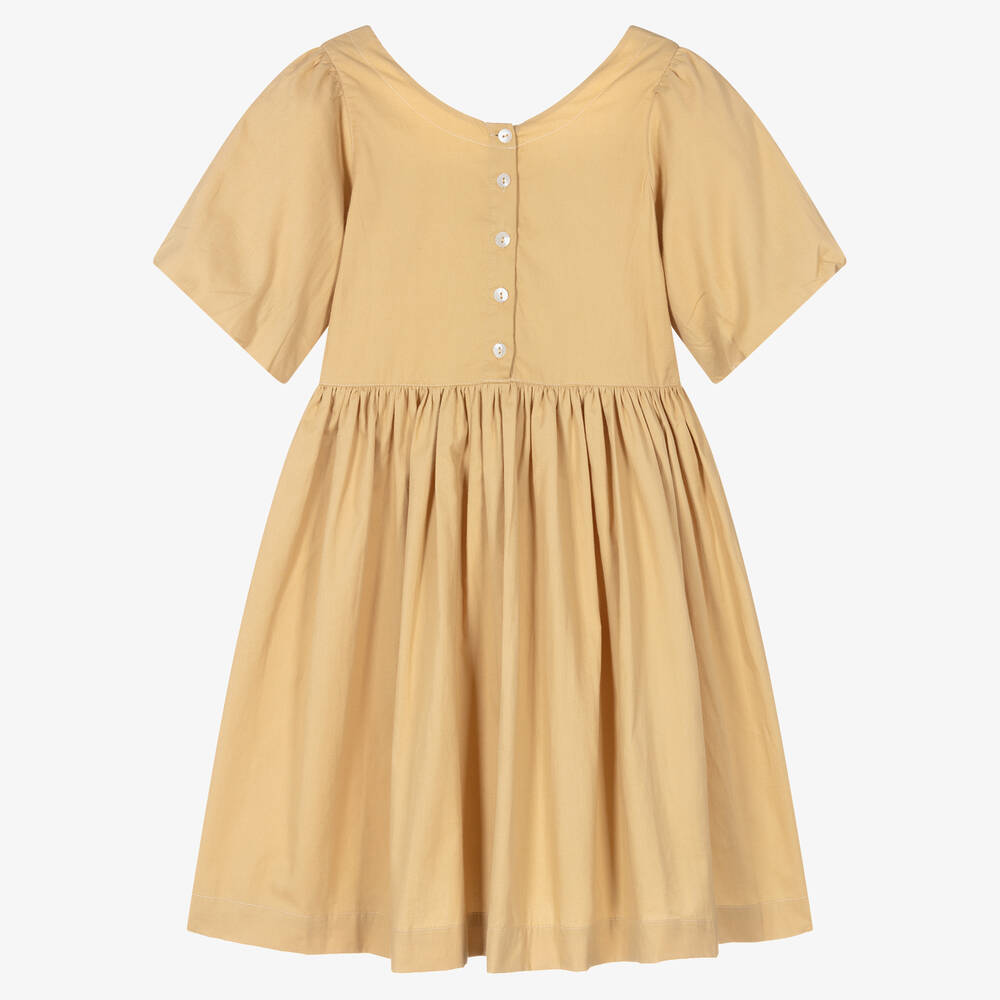 Molo Robe beige en coton bio ado fille Childrensalon Outlet