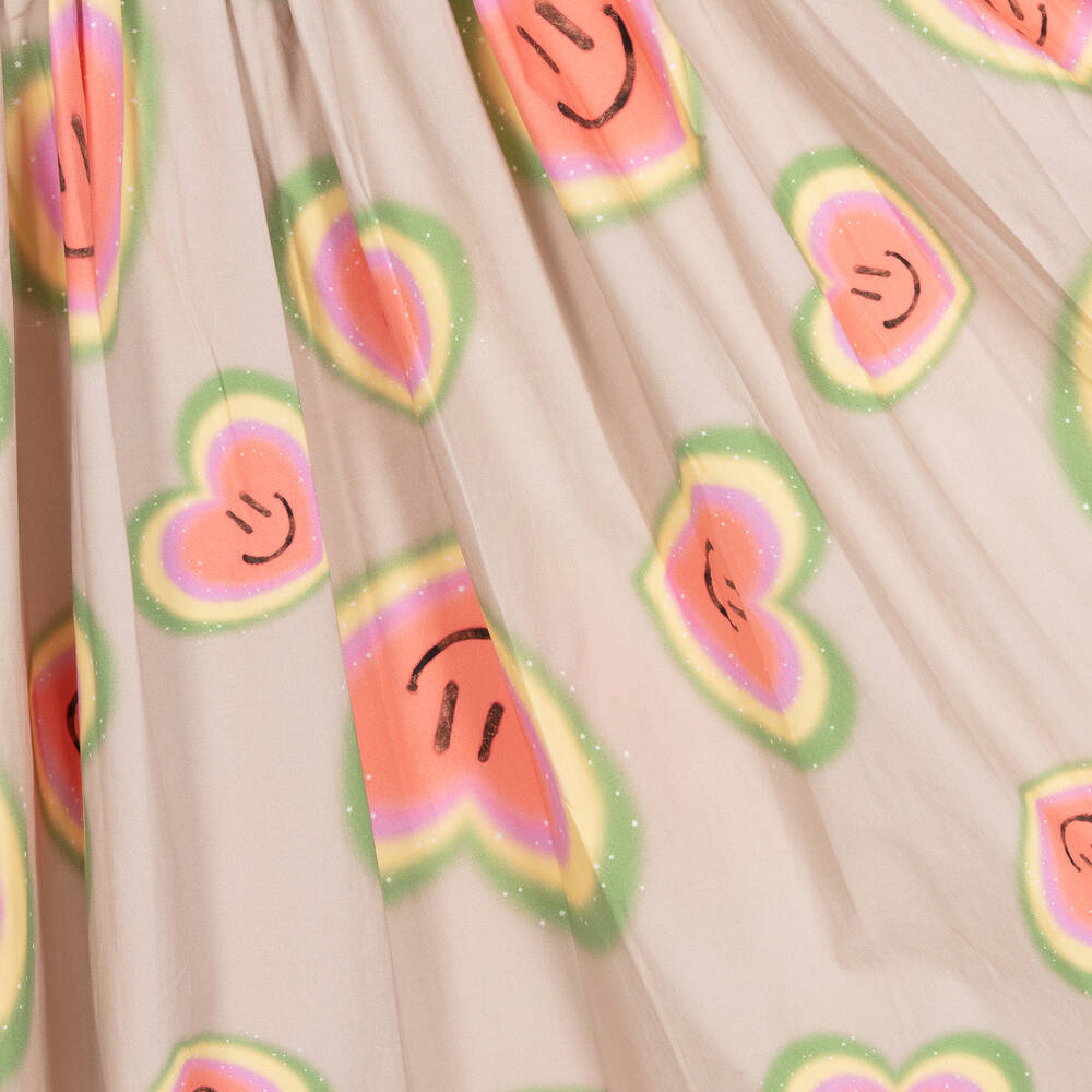 Molo-Бежевое платье из органического хлопка с сердечками | Childrensalon Outlet