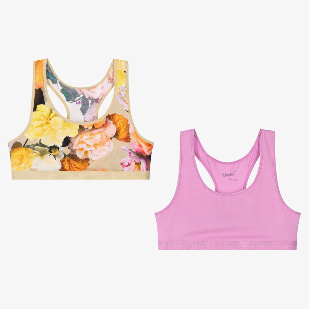 Molo-Teen Girls Beige & Pink Bra Top (2 Pack) | Childrensalon Outlet