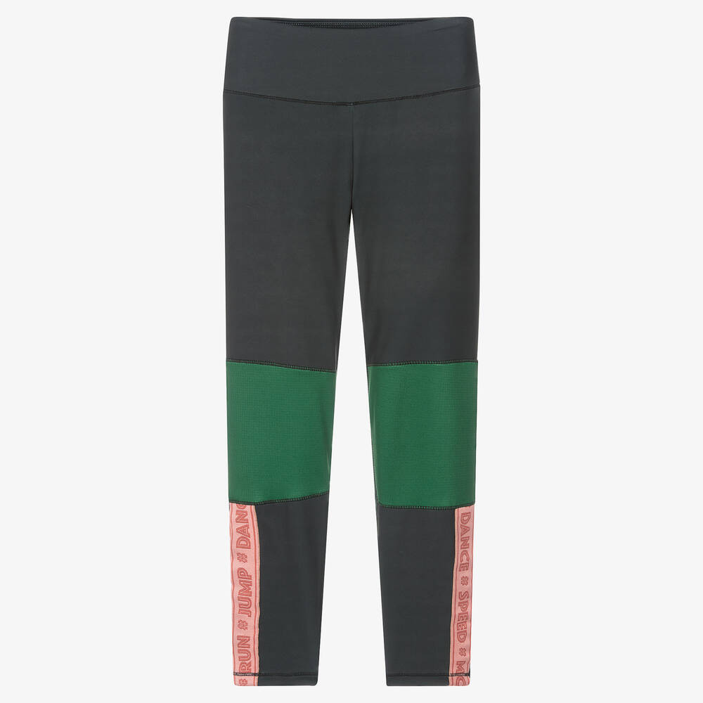 Molo - Teen Girls Black & Green Leggings | Childrensalon