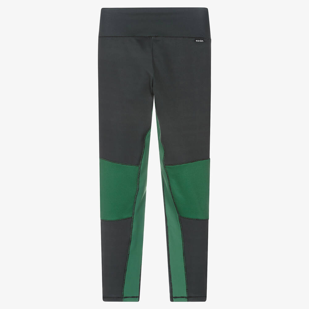 Molo-Teen Girls Black & Green Leggings | Childrensalon Outlet