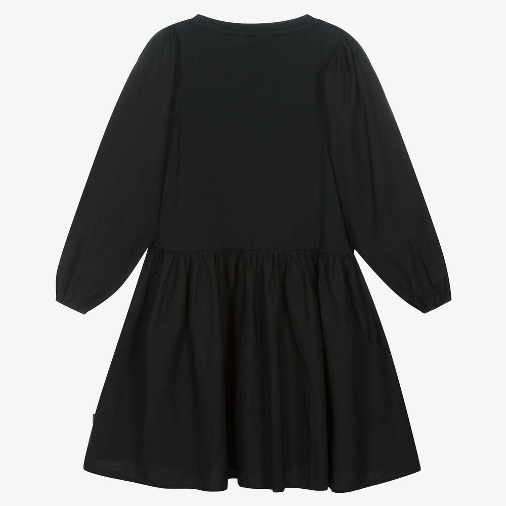 Molo-Teen Girls Black Organic Cotton Dress | Childrensalon Outlet