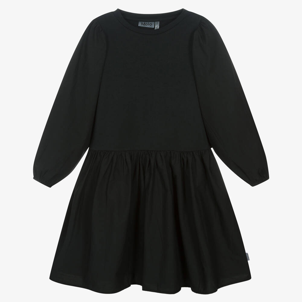 Molo-Teen Girls Black Organic Cotton Dress | Childrensalon Outlet