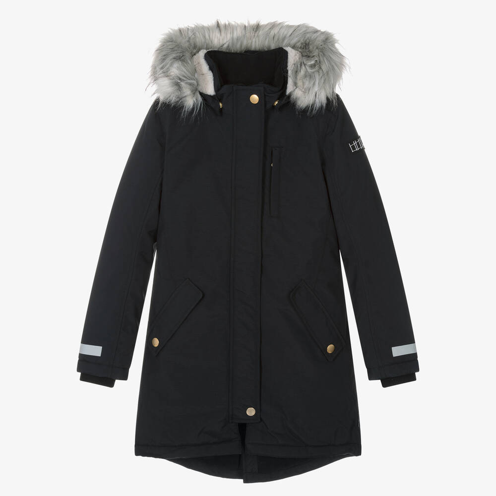 Molo - Teen Girls Black Puffer Winter Coat | Childrensalon