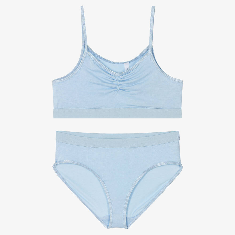 Molo-Teen Girls Blue Bra & Knickers Set | Childrensalon Outlet