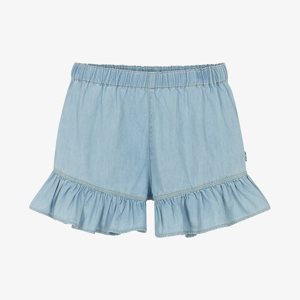 Molo-Teen Girls Blue Chambray Shorts | Childrensalon Outlet