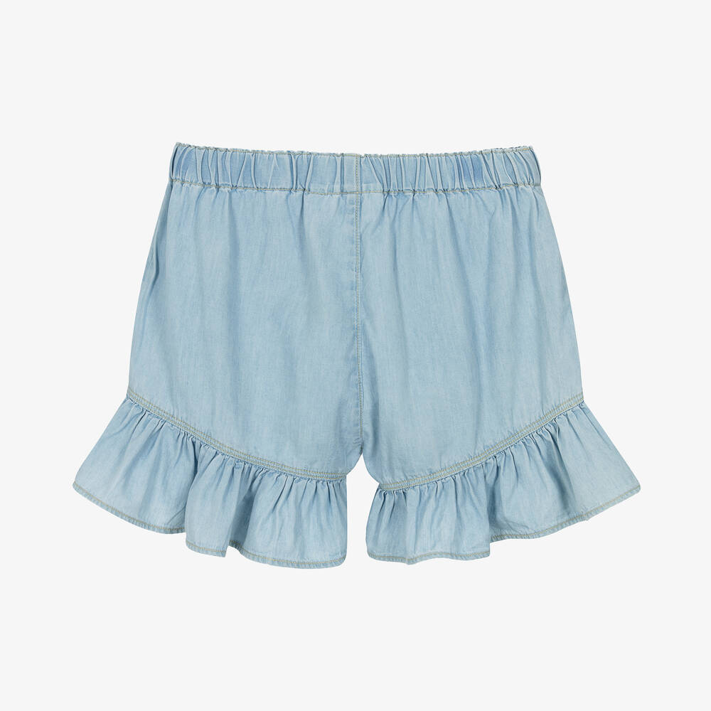 Molo-Teen Girls Blue Chambray Shorts | Childrensalon Outlet