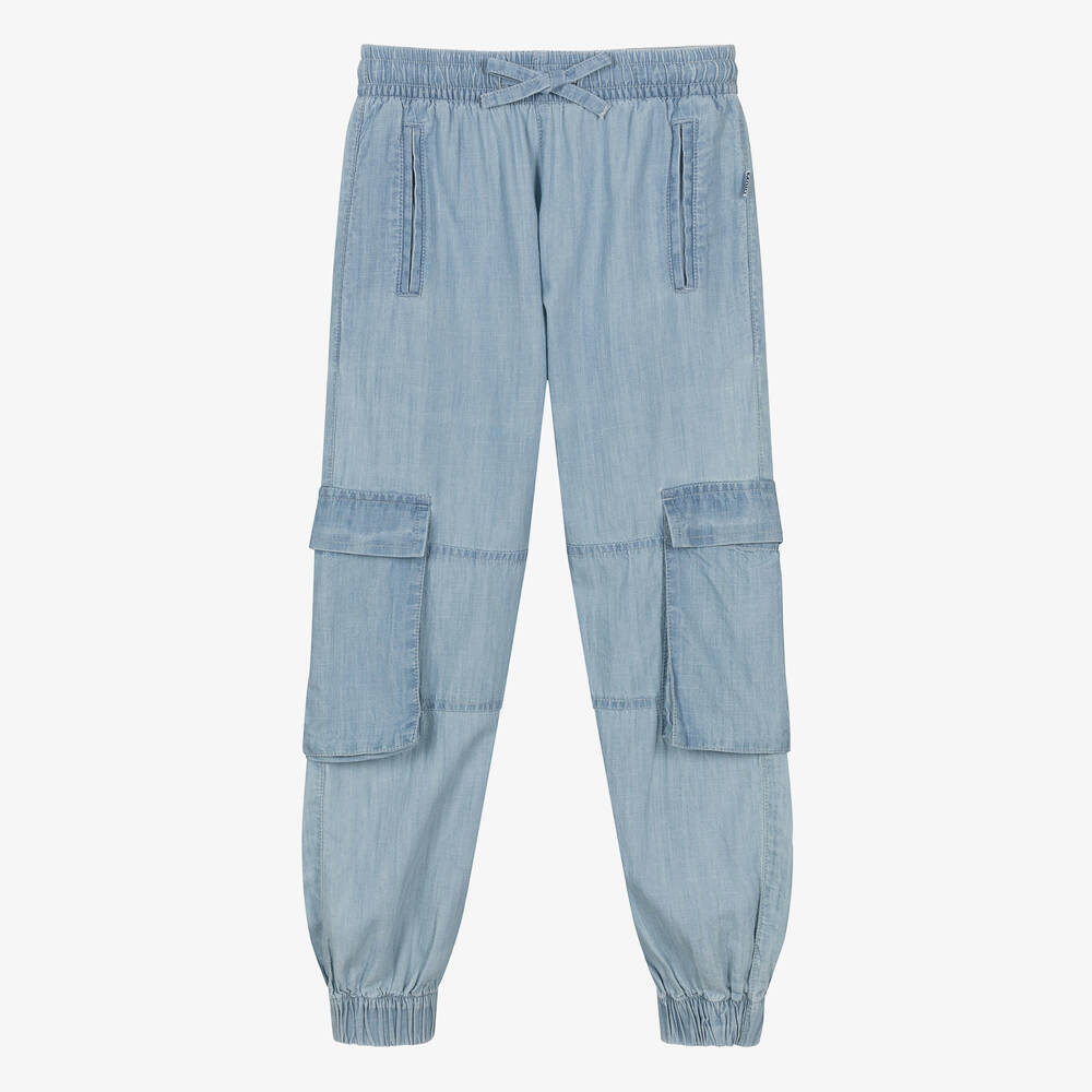 Molo-Teen Girls Blue Chambray Trousers | Childrensalon Outlet
