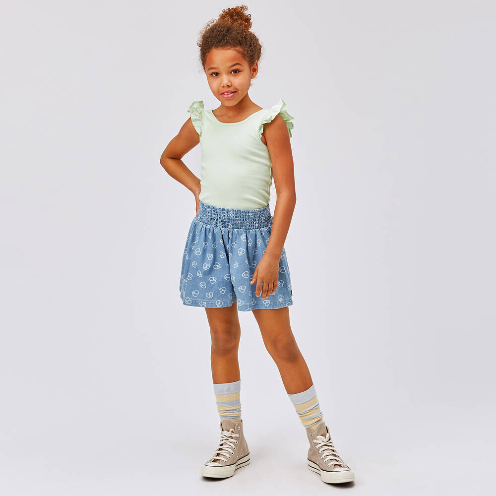 Molo-Голубые шорты из хлопкового шамбре для девочек-подростков | Childrensalon Outlet