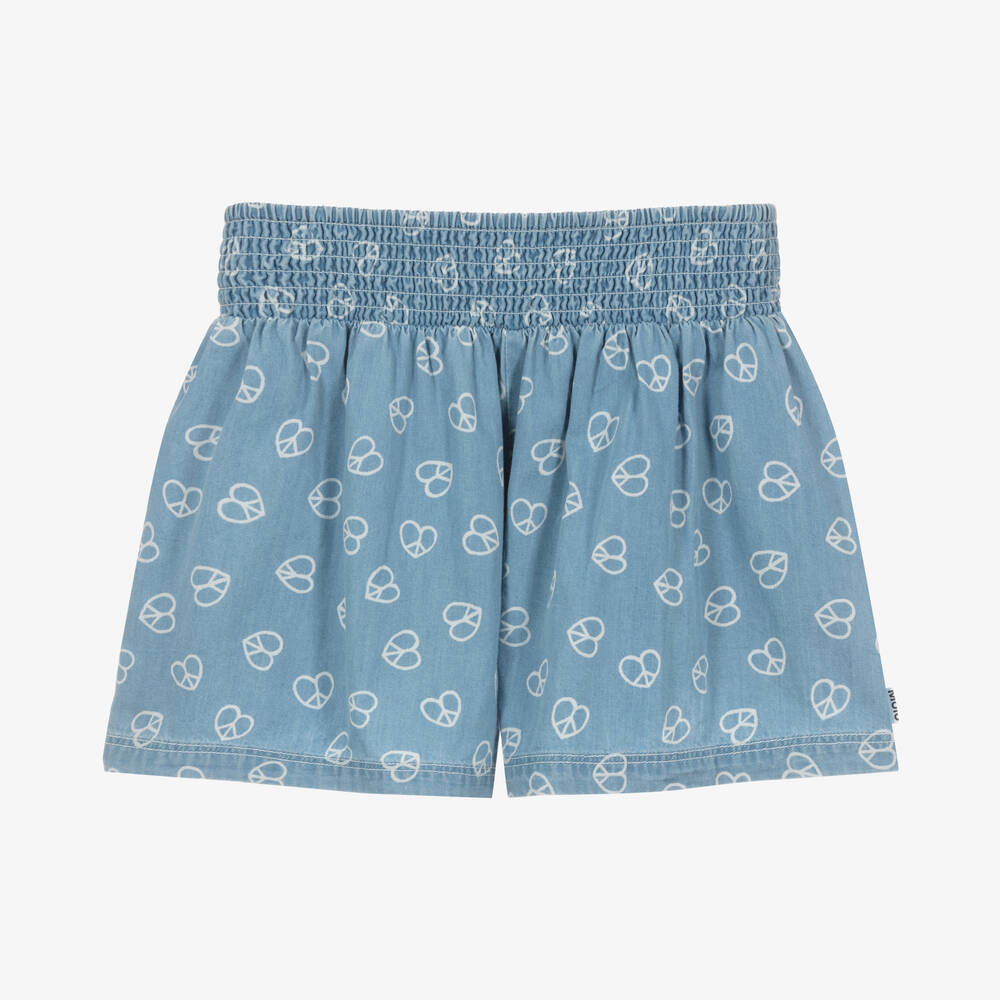 Molo - Short en coton chambray bleu ado fille | Childrensalon