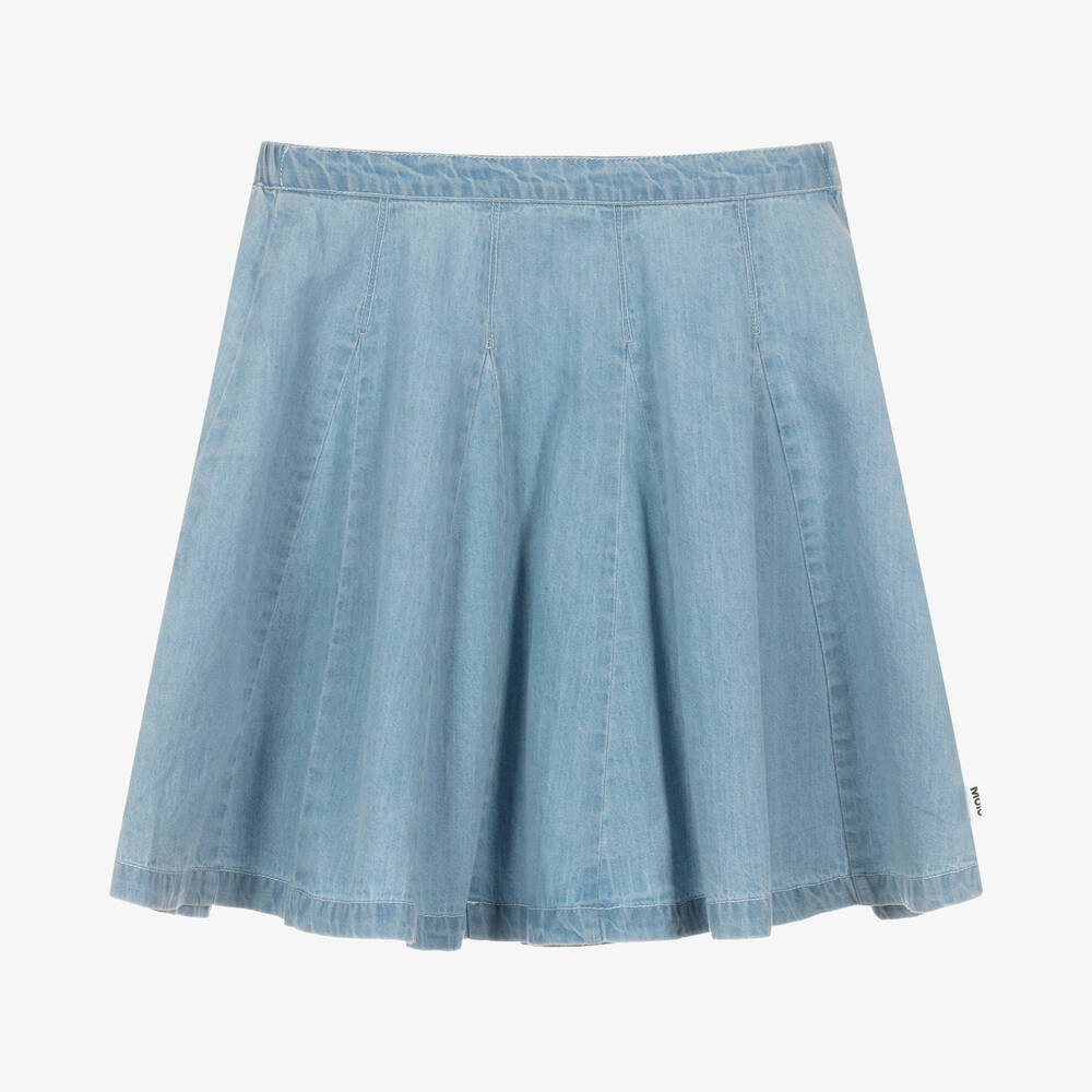 Molo - Teen Girls Blue Cotton Chambray Skirt | Childrensalon