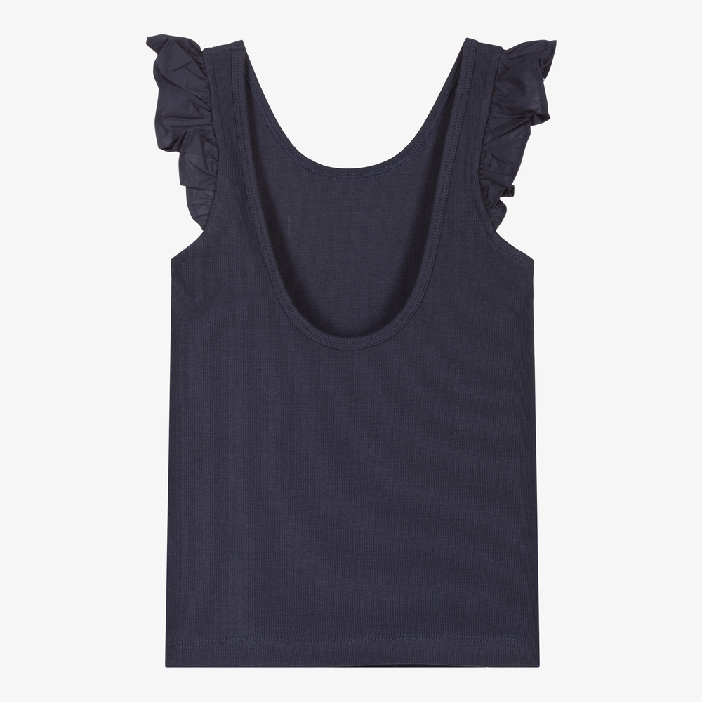 Molo-تيشيرت تينز بناتي قطن عضوي جيرسي لون كحلي | Childrensalon Outlet