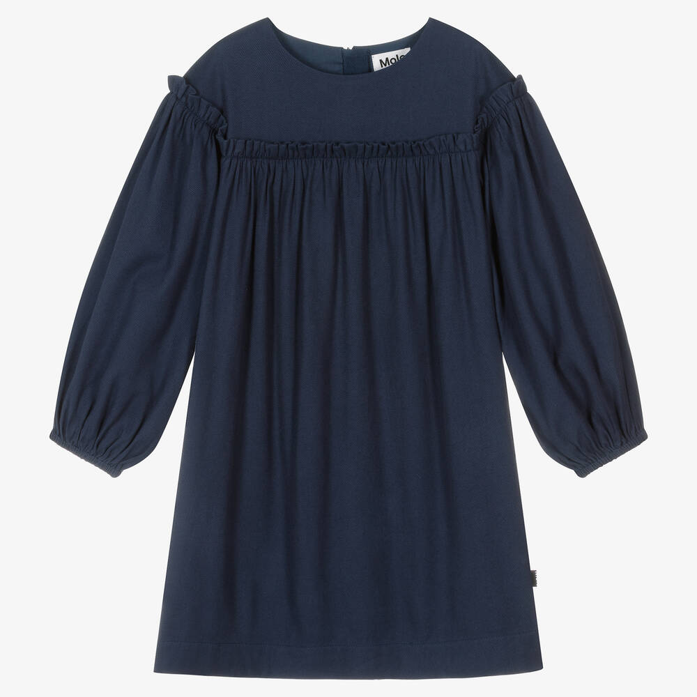 Molo - Teen Girls Blue Cotton Twill Dress | Childrensalon