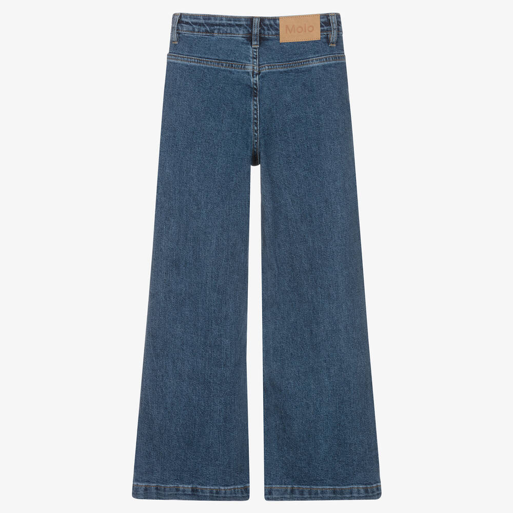 Molo-Teen Girls Blue Denim Wide Leg Jeans | Childrensalon Outlet