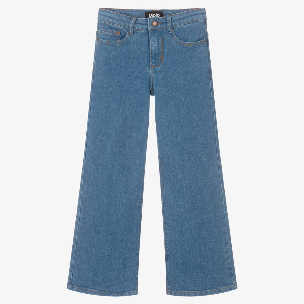 Molo - Teen Girls Blue Flared Denim Jeans | Childrensalon