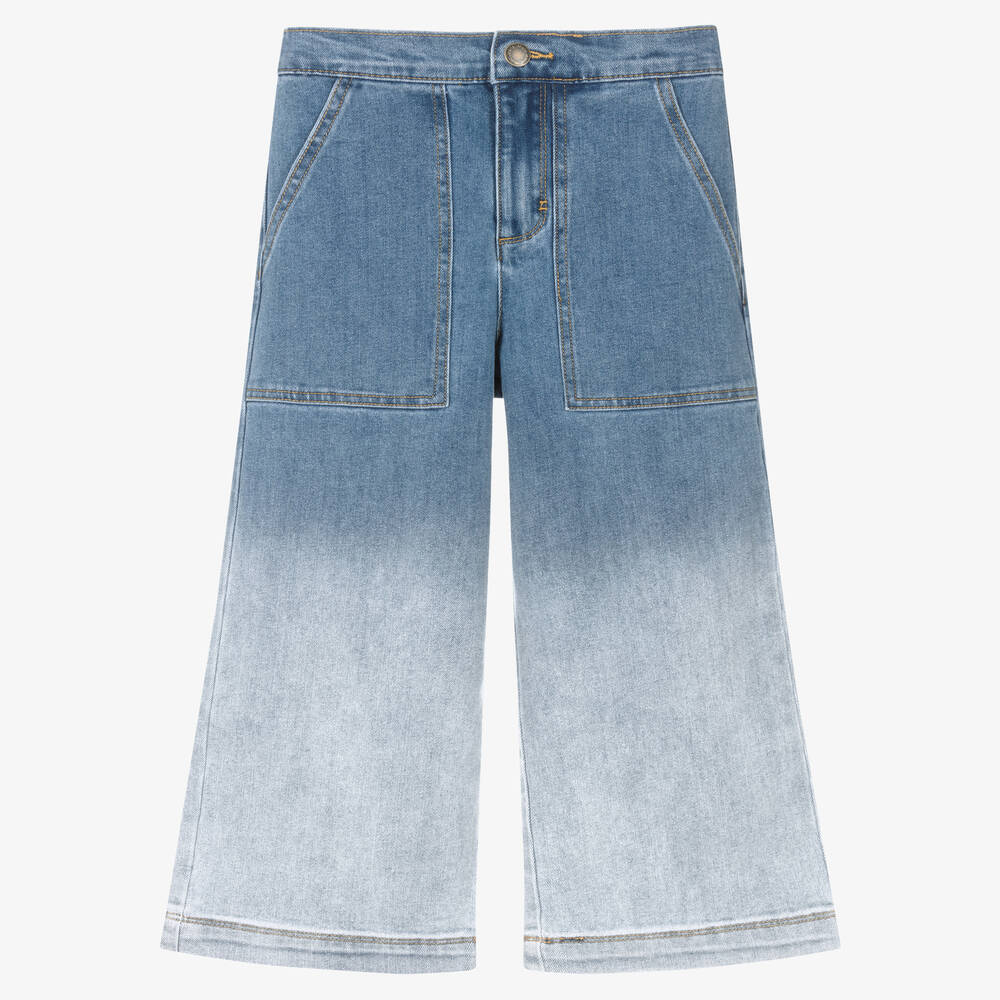 Molo - Teen Girls Blue Flared Denim Jeans | Childrensalon