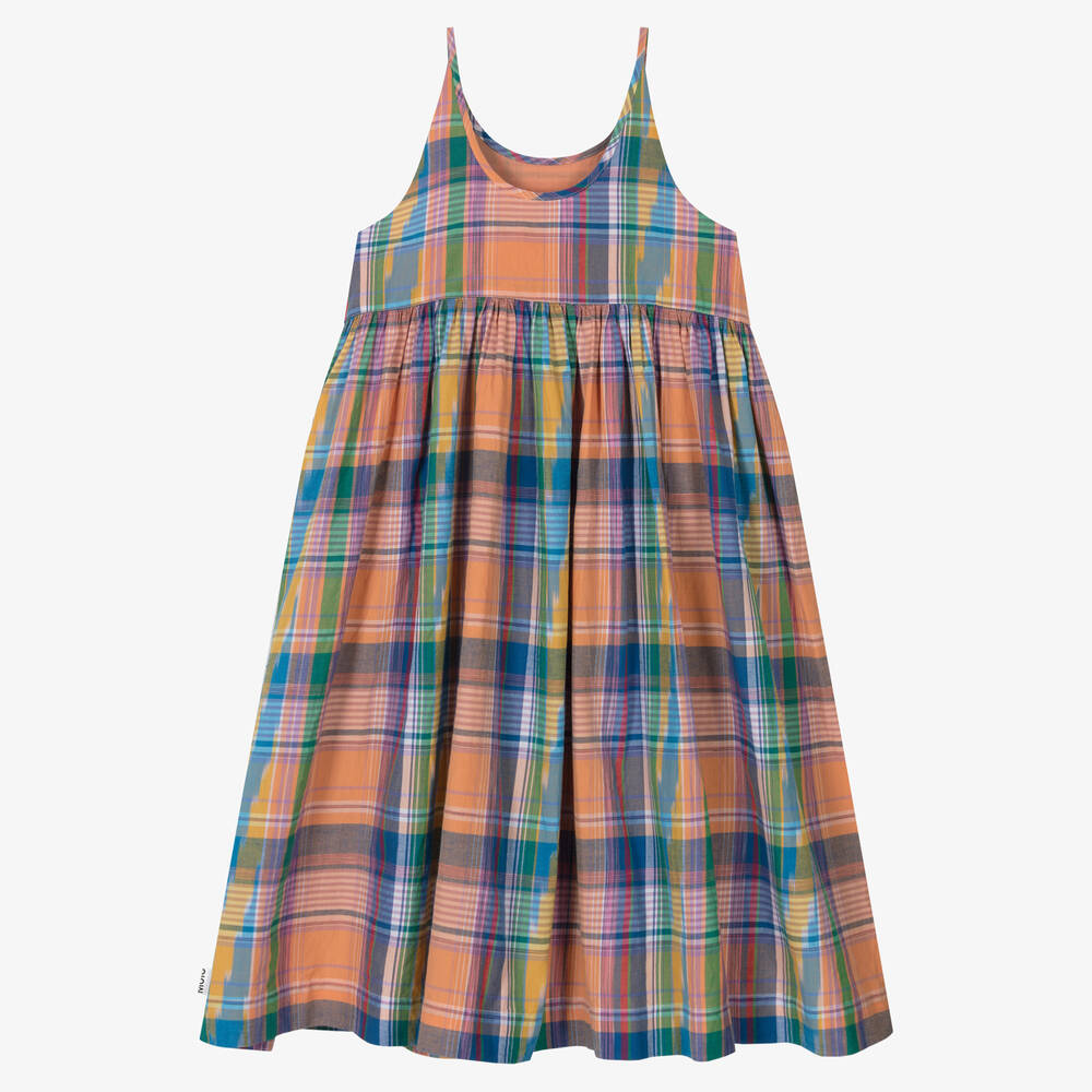 Molo-Сине-оранжевое платье в клетку | Childrensalon Outlet