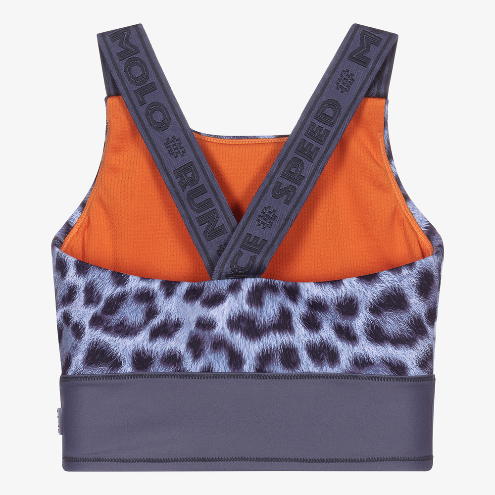 مولو-توب رياضي تينز بناتي لون أزرق بطبعة فهد | Childrensalon Outlet