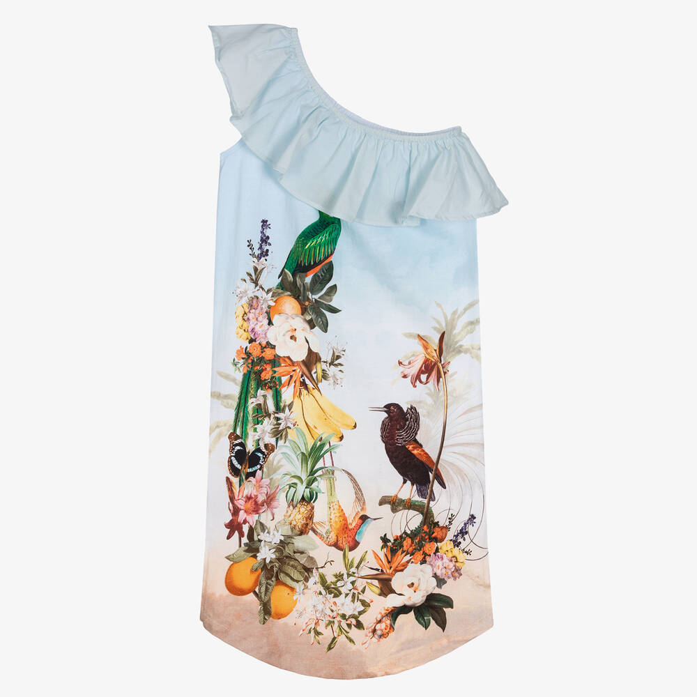 Molo-Teen Girls Blue Tropical Beach Dress | Childrensalon Outlet