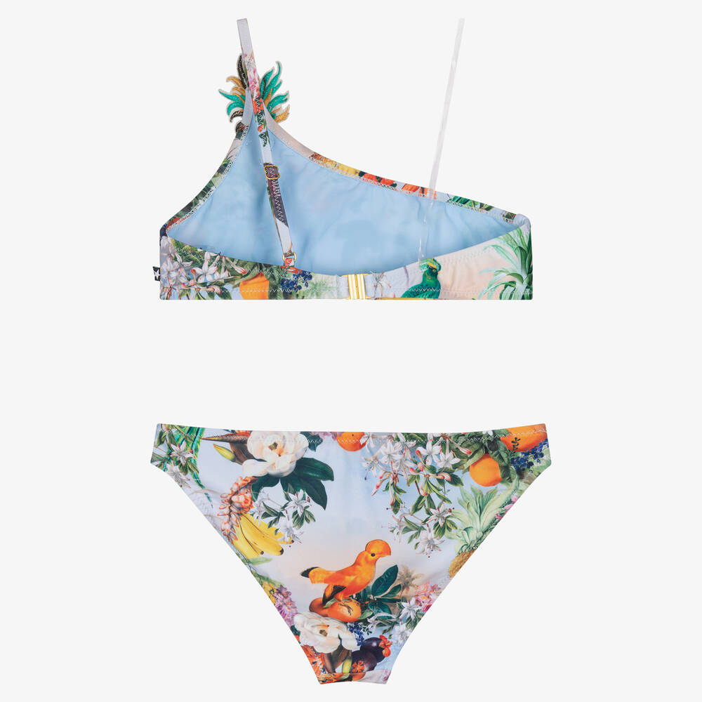 Molo-Teen Girls Blue Tropical Bikini (UPF 50+) | Childrensalon Outlet