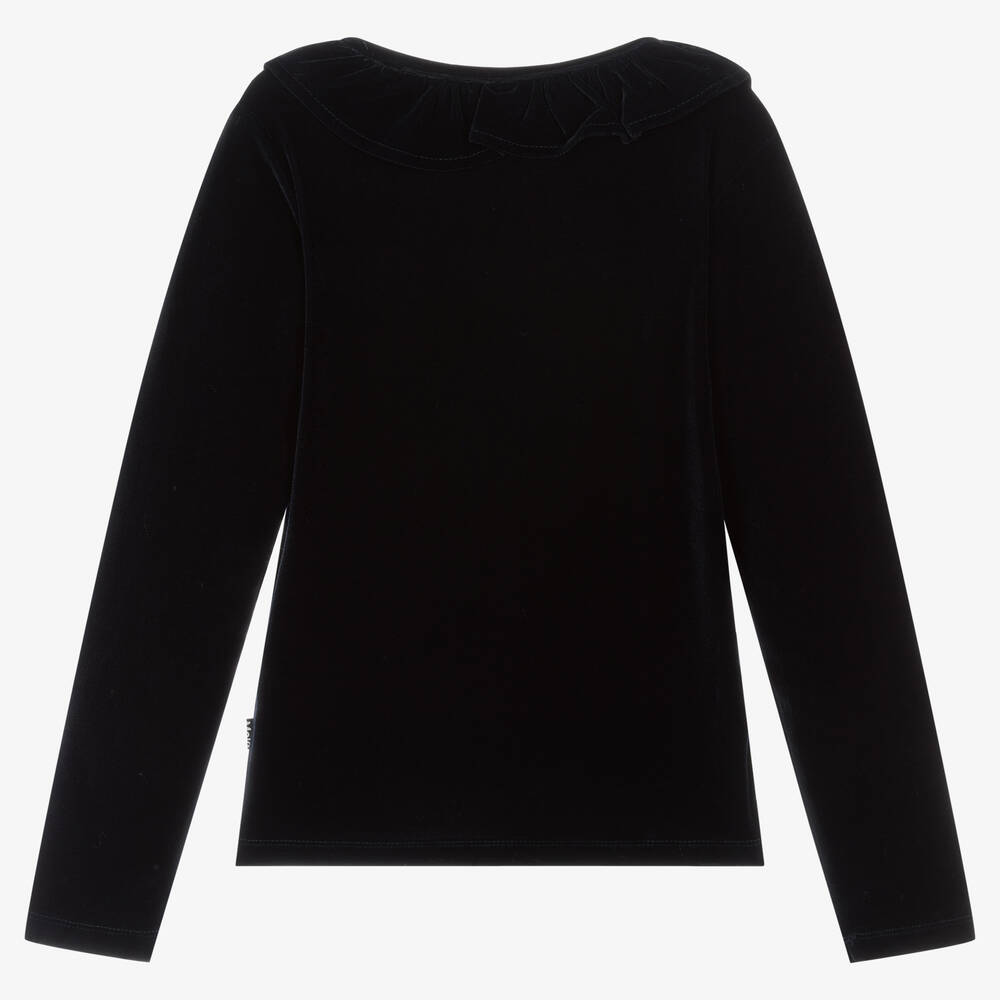 Molo-Teen Girls Blue Velour Top | Childrensalon Outlet